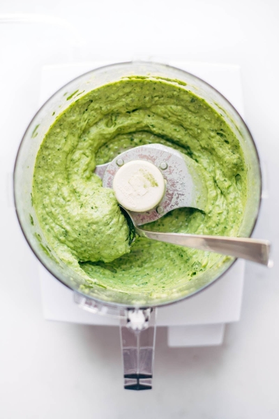 Burst Tomato and Zucchini Spaghetti with Avocado Sauce
