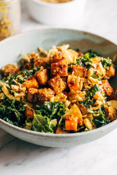 Fall Favorite Maple-Mustard Tempeh Bowls